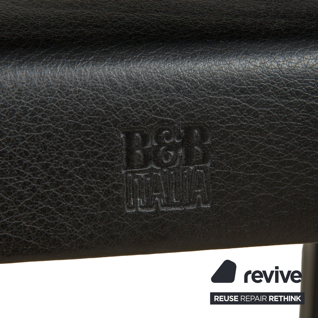 Chaise simple en cuir noir Arcadia pour salle à manger B&amp;B Italia