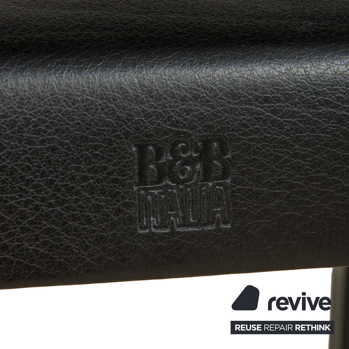 Chaise simple en cuir noir Arcadia pour salle à manger B&amp;B Italia