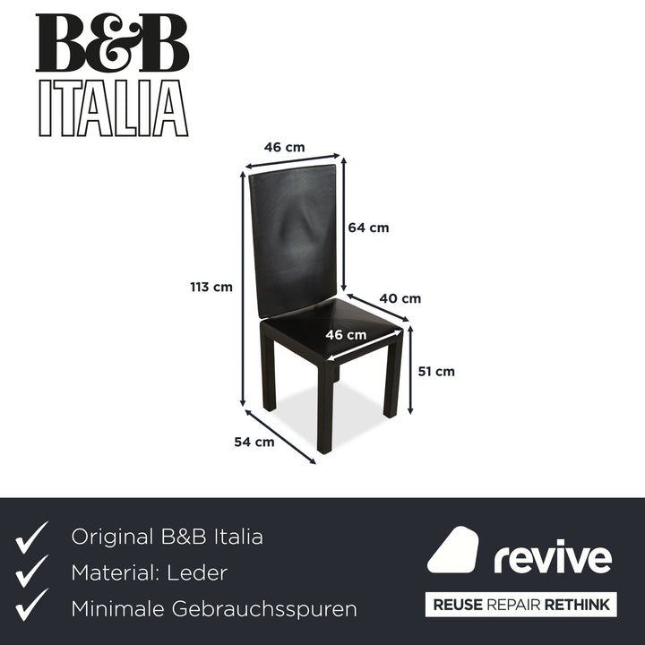 Chaise simple en cuir noir Arcadia pour salle à manger B&amp;B Italia