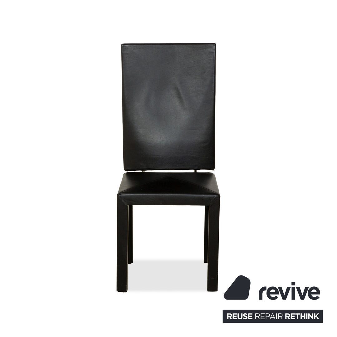 Chaise simple en cuir noir Arcadia pour salle à manger B&amp;B Italia