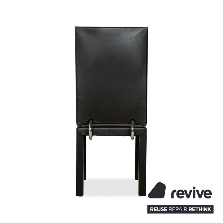 Chaise simple en cuir noir Arcadia pour salle à manger B&amp;B Italia