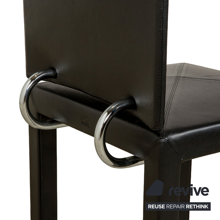 Chaise simple en cuir noir Arcadia pour salle à manger B&amp;B Italia