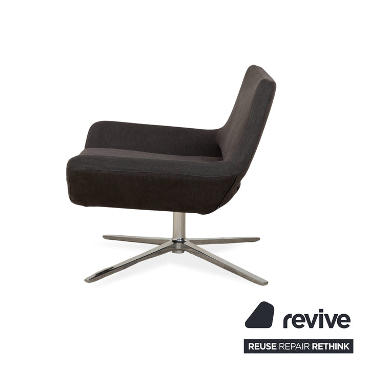 B&B Italia Metropolitan Stoff Chrom Sessel Dunkelgrau