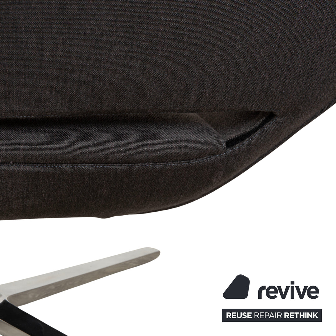 B&amp;B Italia Metropolitan Fabric Chrome Armchair Dark Grey