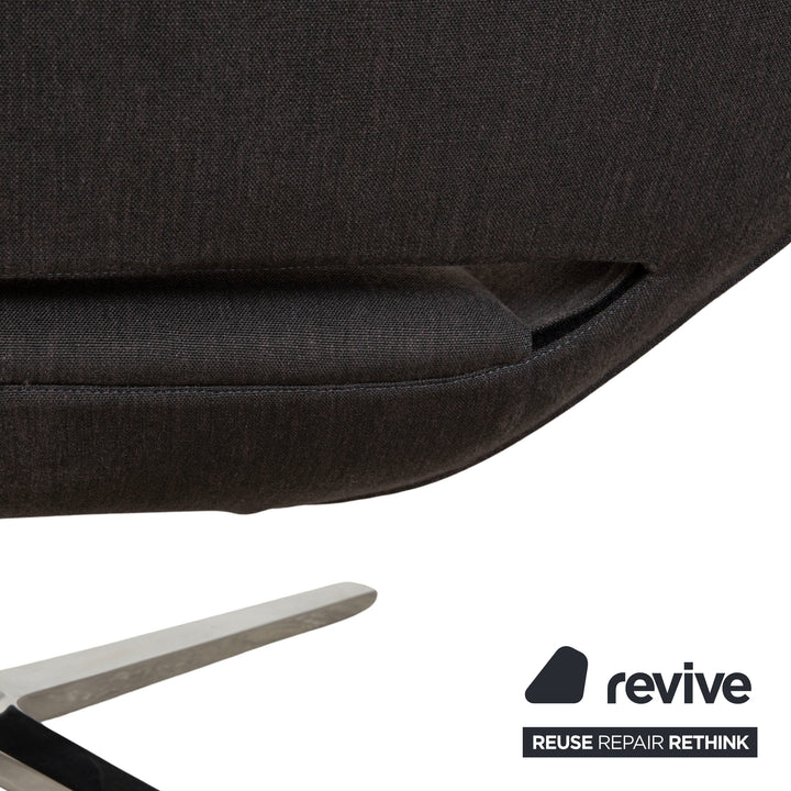 B&amp;B Italia Metropolitan Fabric Chrome Armchair Dark Grey