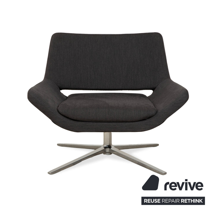 B&amp;B Italia Metropolitan Fabric Chrome Armchair Dark Grey