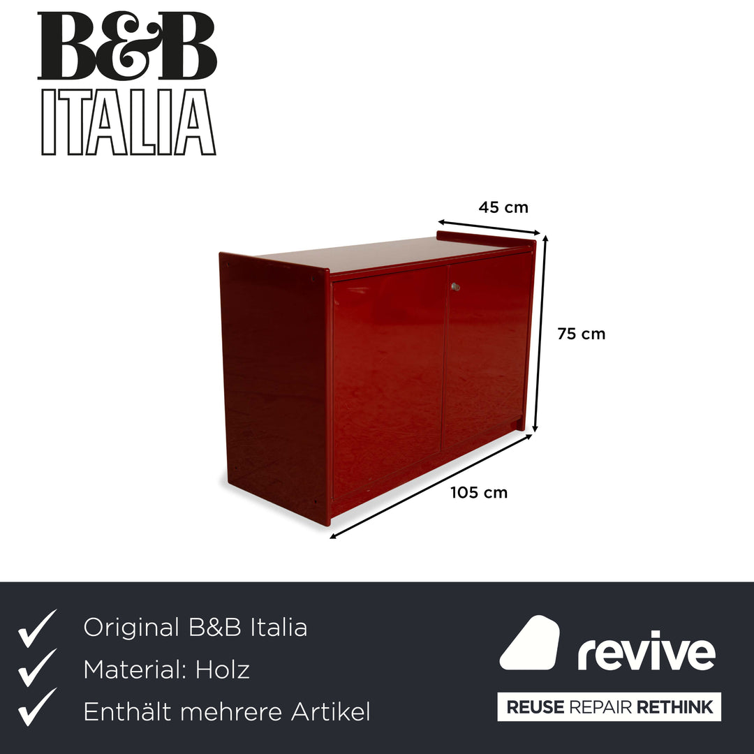 B&amp;B Italia Olinto Wooden Sideboard Red