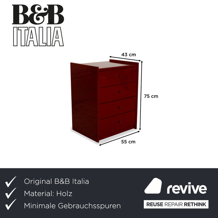 B&amp;B Italia Olinto Wooden Sideboard Red