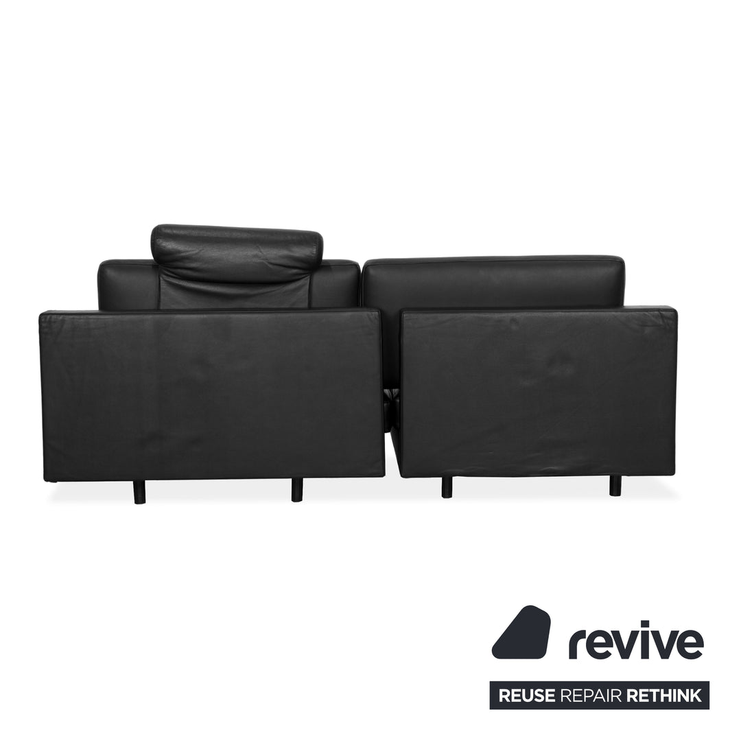 B&B Italia Sity Leder Ecksofa Schwarz Récamière links Sofa Couch