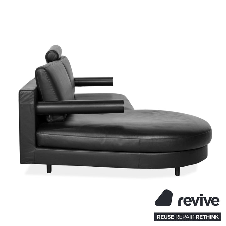 B&B Italia Sity Leder Ecksofa Schwarz Récamière links Sofa Couch