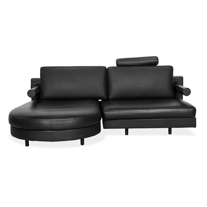 B&B Italia Sity Leder Ecksofa Schwarz Récamière links Sofa Couch