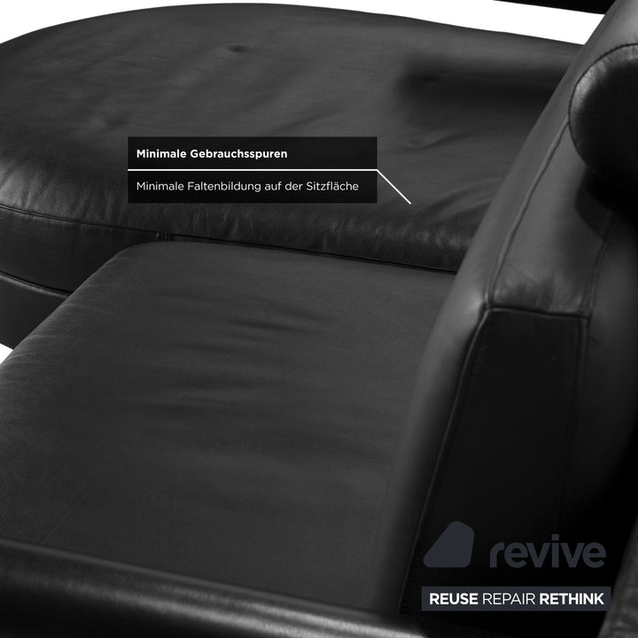 B&B Italia Sity Leder Ecksofa Schwarz Récamière links Sofa Couch