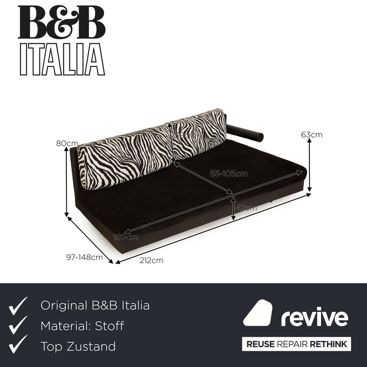 Canapé trois places en tissu B&amp;B Italia Sity, noir et blanc