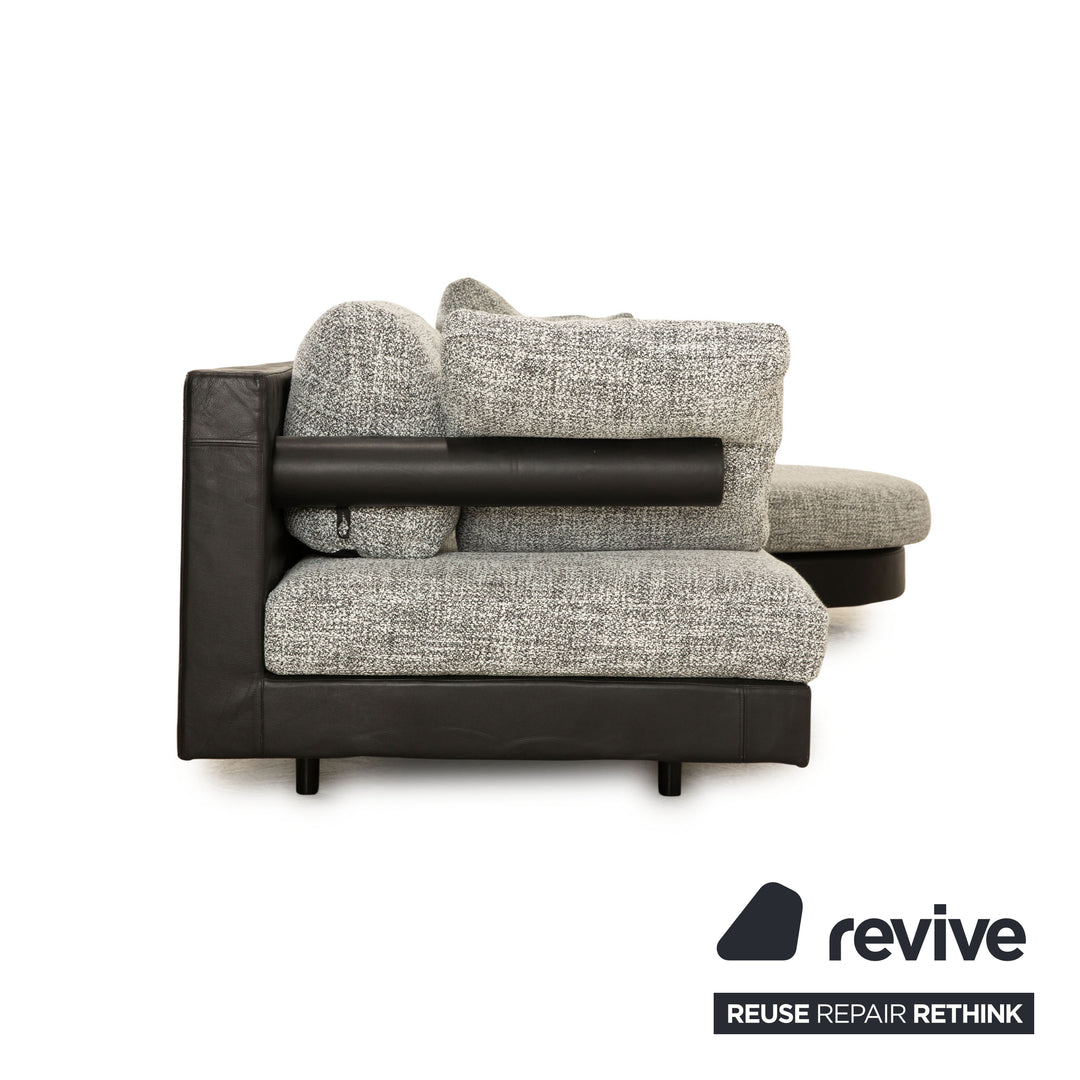 B&B Italia Sity Stoff Sofa Schwarz Grau Ecksofa Couch Neubezug
