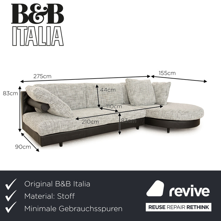 B&B Italia Sity stofsofa sort grå hjørnesofa sofa ompolstring