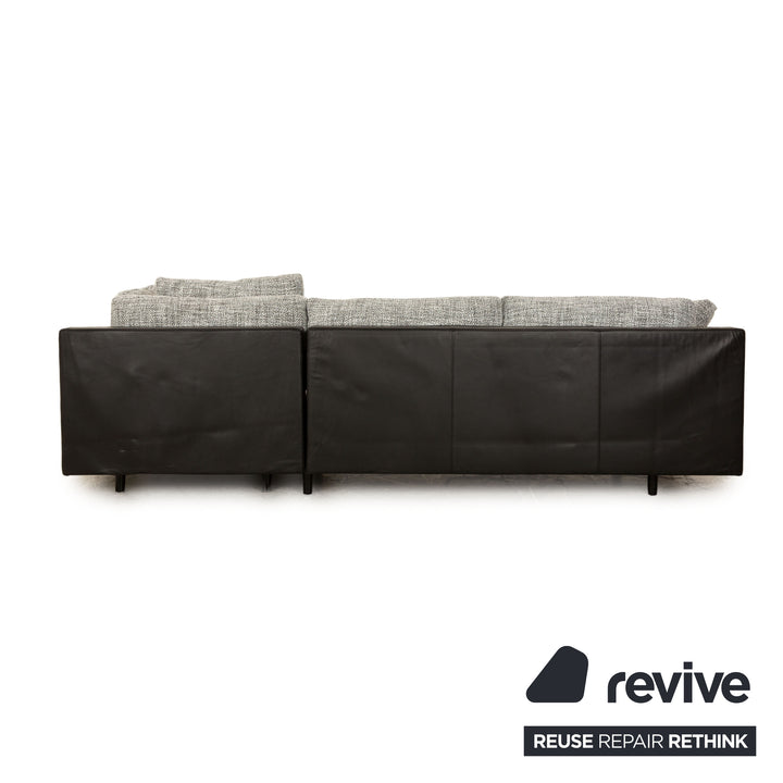 B&B Italia Sity Stoff Sofa Schwarz Grau Ecksofa Couch Neubezug