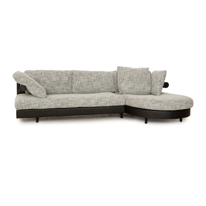 B&B Italia Sity Stoff Sofa Schwarz Grau Ecksofa Couch Neubezug