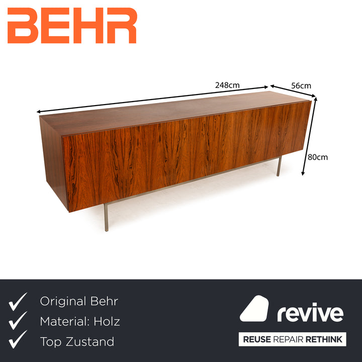 Behr B40 Dieter Waecker Holz Sideboard Braun Mid-Century