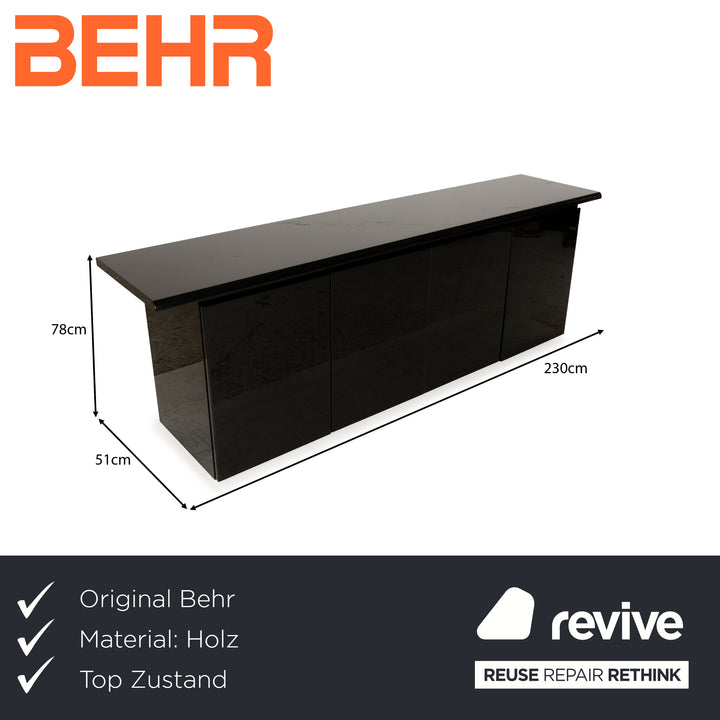 Behr wooden sideboard black cupboard compartments