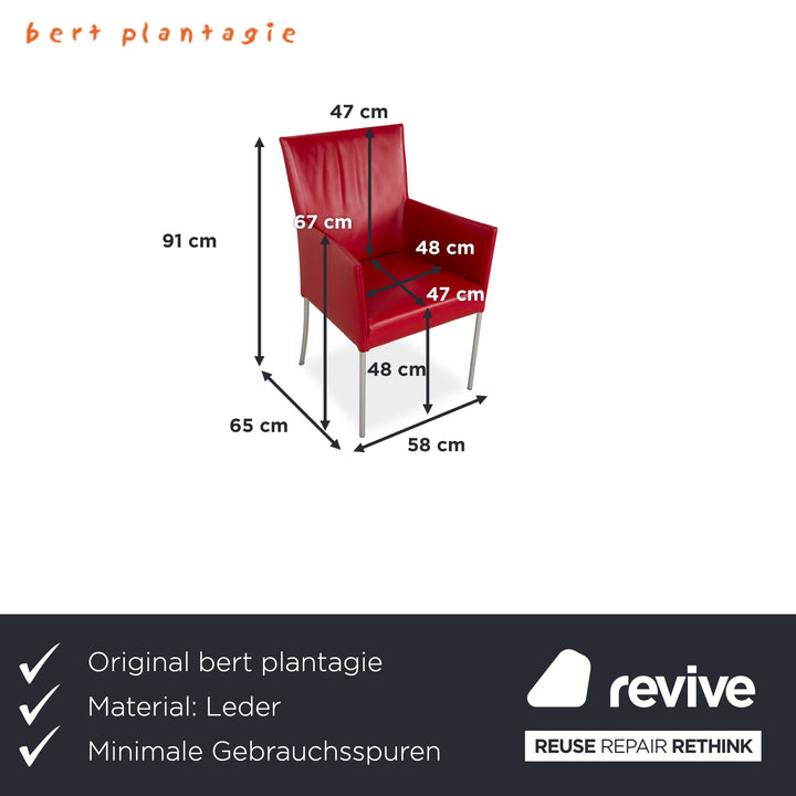 bert plantagie ARC-E Leder Stuhl Rot Esszimmer