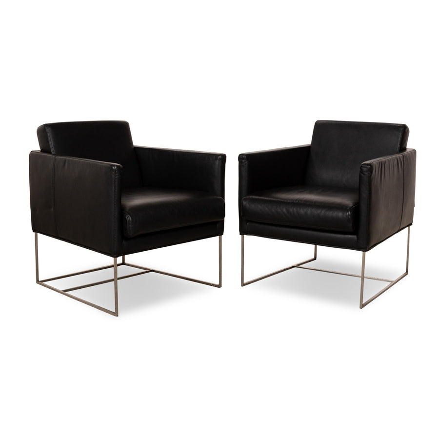 ensemble fauteuil en cuir bert plantagie noir