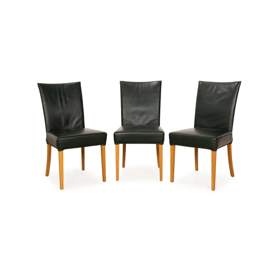 Ensemble de chaises en cuir Bert Plantagie vert marron 3x chaise