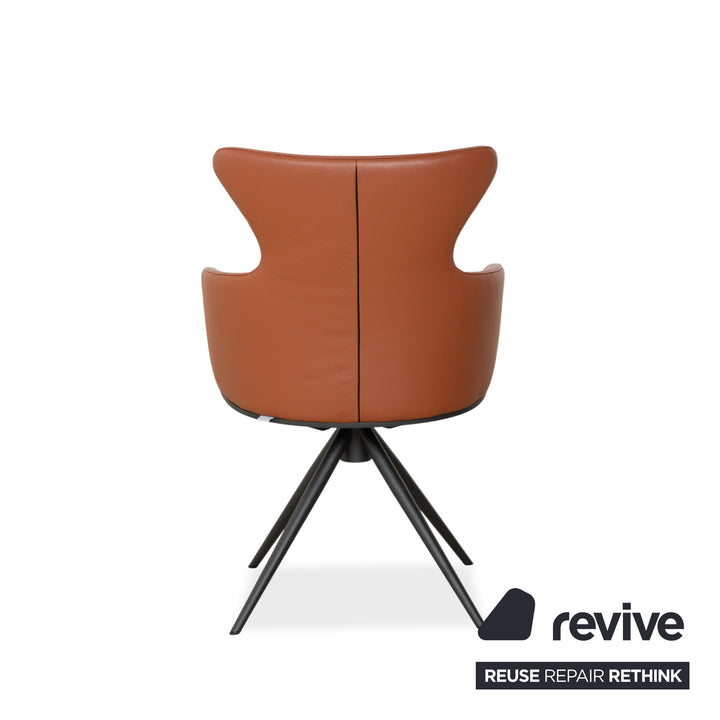 Bert Plantagie Luno Leather Chair Brown Orange Cognac Armchair Swivel Function