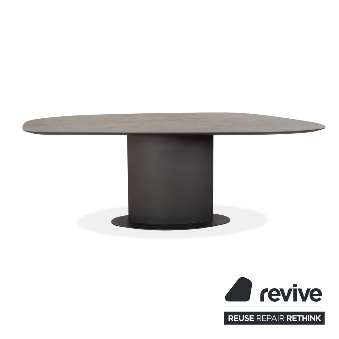 bert plantagie Plato Holz MDF Esstisch Grau Esszimmer HPL Steinoptik Metallsockel