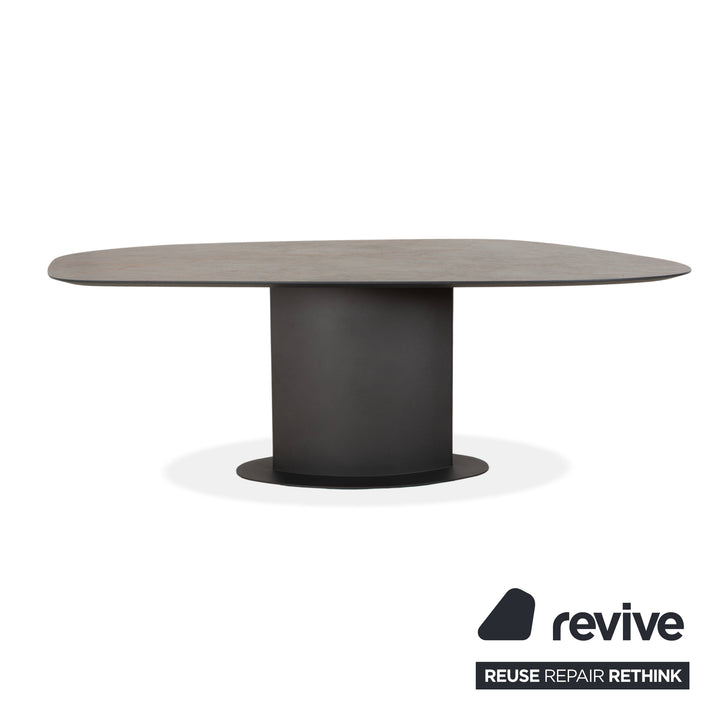 bert plantagie Plato Holz MDF Esstisch Grau Esszimmer HPL Steinoptik Metallsockel