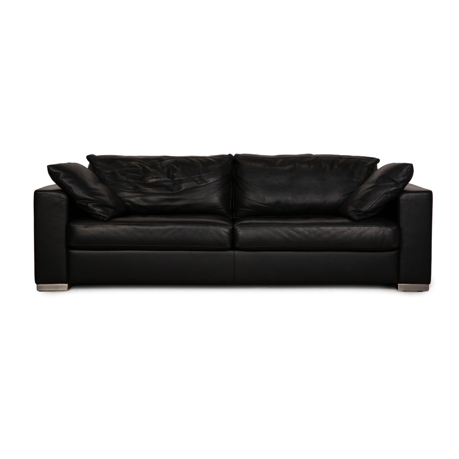 Bielefelder Werkstätten Leder Dreisitzer Schwarz Sofa Couch Funktion
