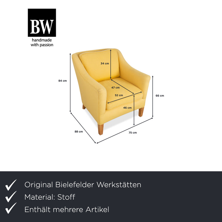 Tissu Bielefeld Workshops 2x Fauteuil Jaune