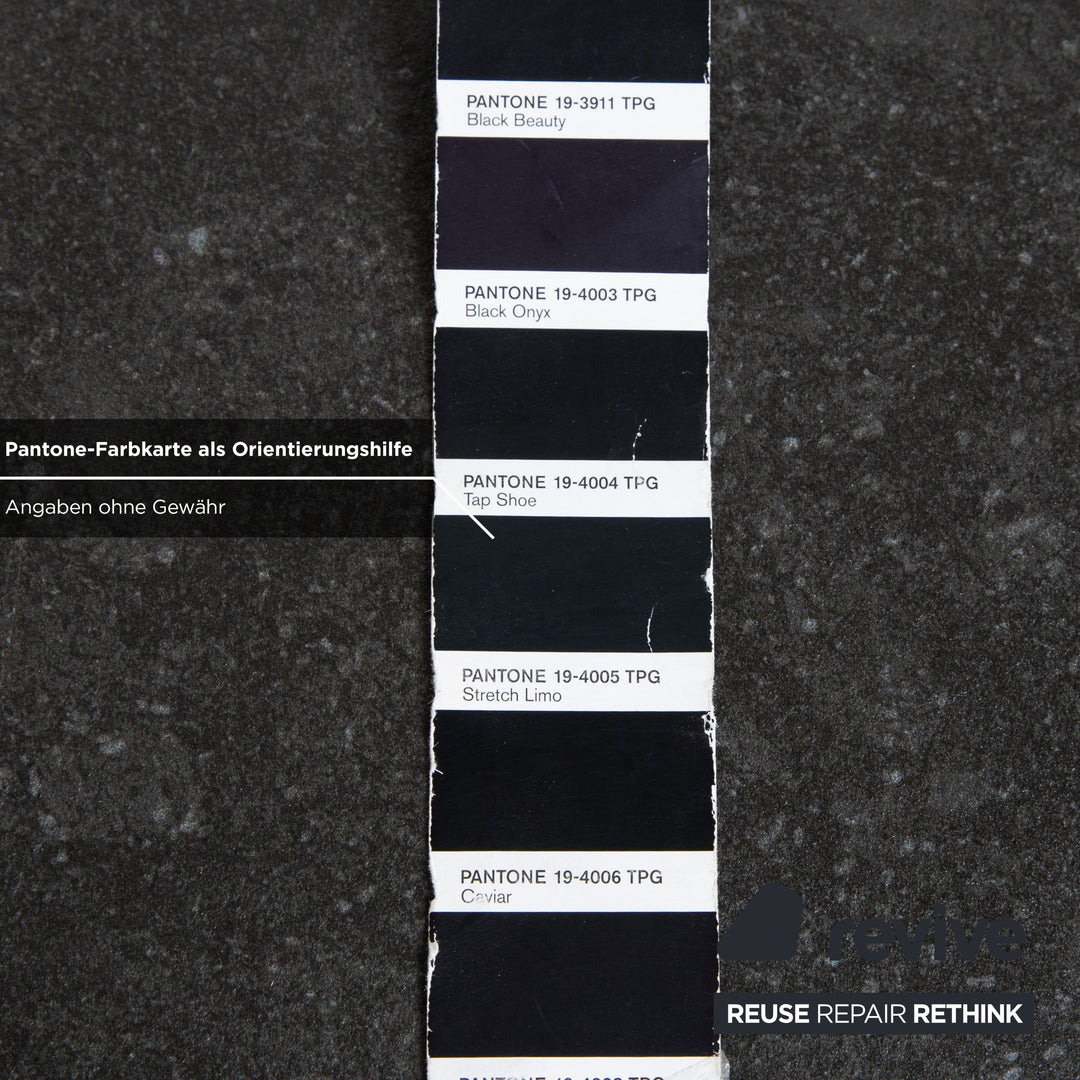 BoConcept Alicante Tisch Schwarz ausziehbar mit Zusatztischplatte in dunkelgrauem Steingut T076 manuelle Funktion 183 x 100