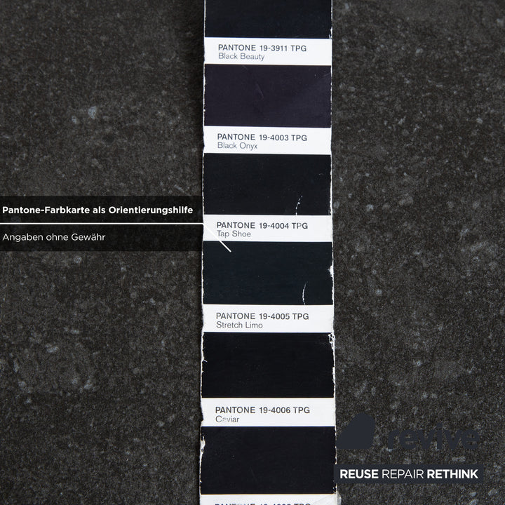 BoConcept Alicante Tisch Schwarz ausziehbar mit Zusatztischplatte in dunkelgrauem Steingut T076 manuelle Funktion 183 x 100