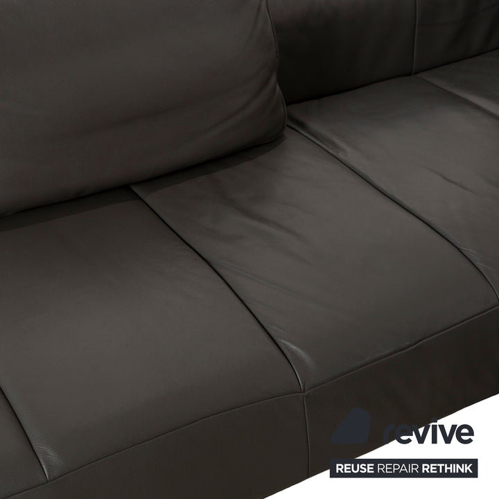 BoConcept Amsterdam Leather Corner Sofa Dark Grey Sofa Couch