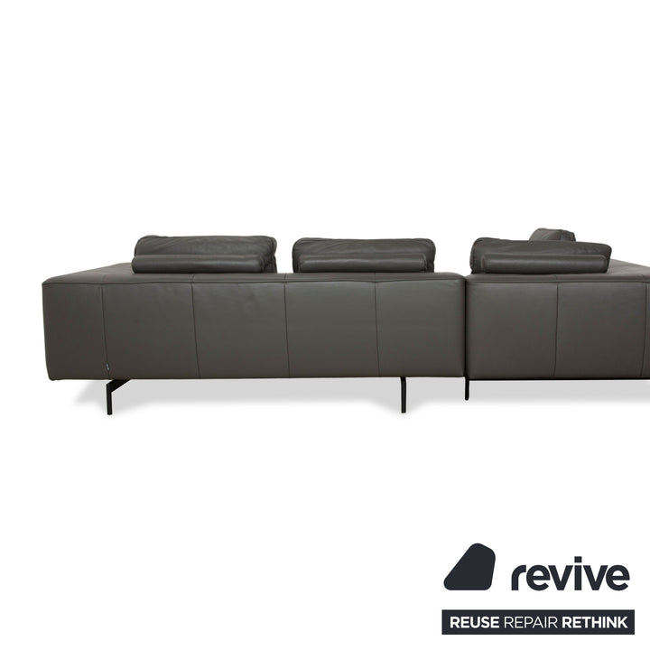 BoConcept Amsterdam Leather Corner Sofa Dark Grey Sofa Couch