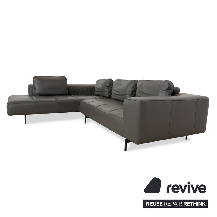 BoConcept Amsterdam Leather Corner Sofa Dark Grey Sofa Couch