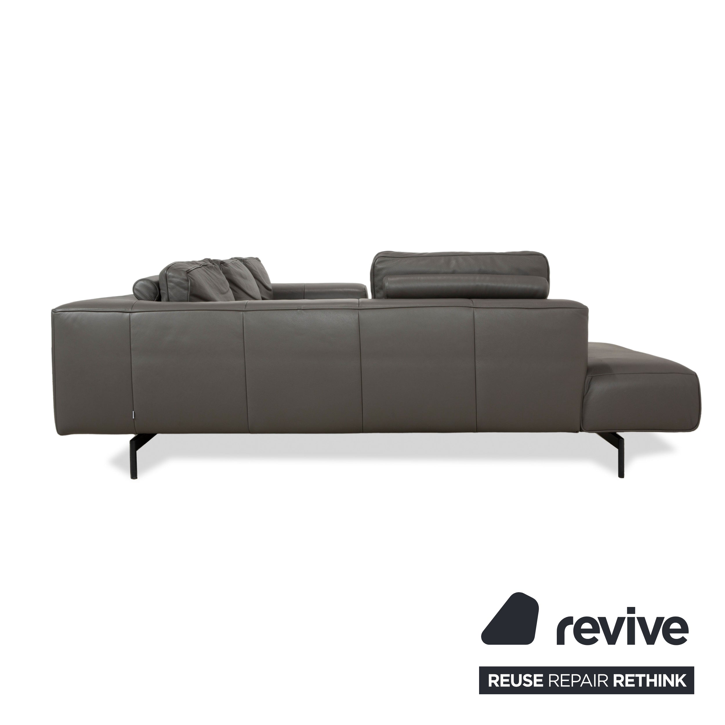 BoConcept Amsterdam Leder Ecksofa Dunkelgrau Sofa Couch