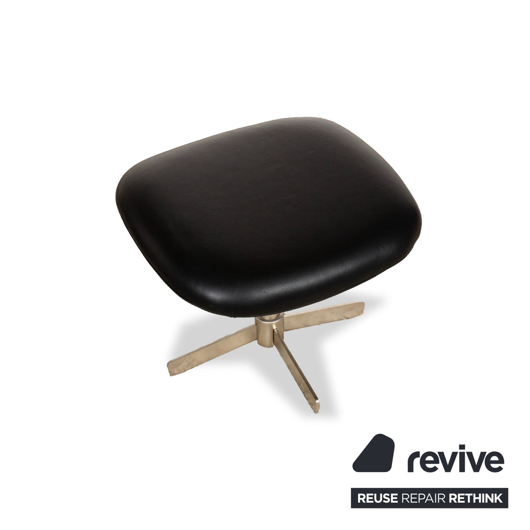 BoConcept Athena Relax Leather Armchair Black incl. Stool manual function