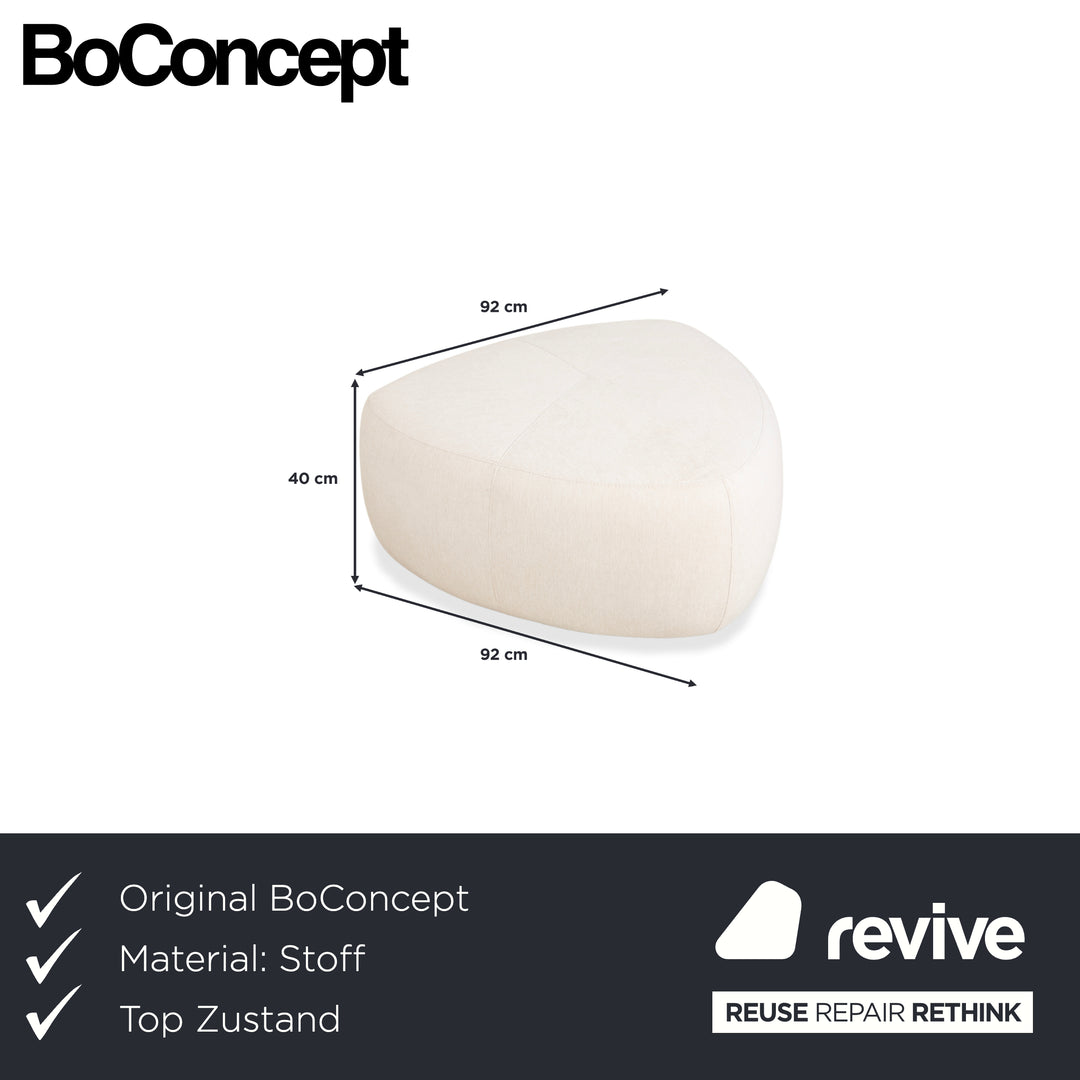 Tabouret en tissu Bermuda BoConcept, blanc crème