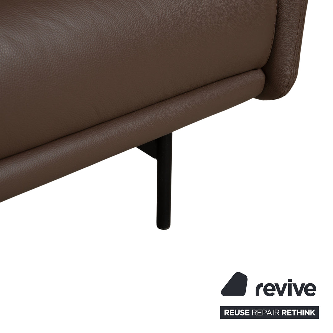 BoConcept Berne Leder Dreisitzer Braun Taupe Sofa Couch