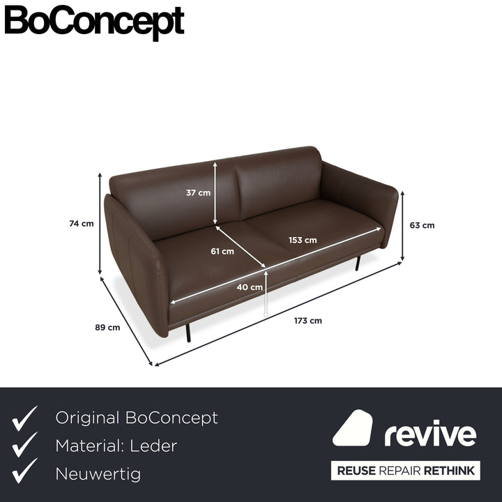 BoConcept Berne Leder Dreisitzer Braun Taupe Sofa Couch