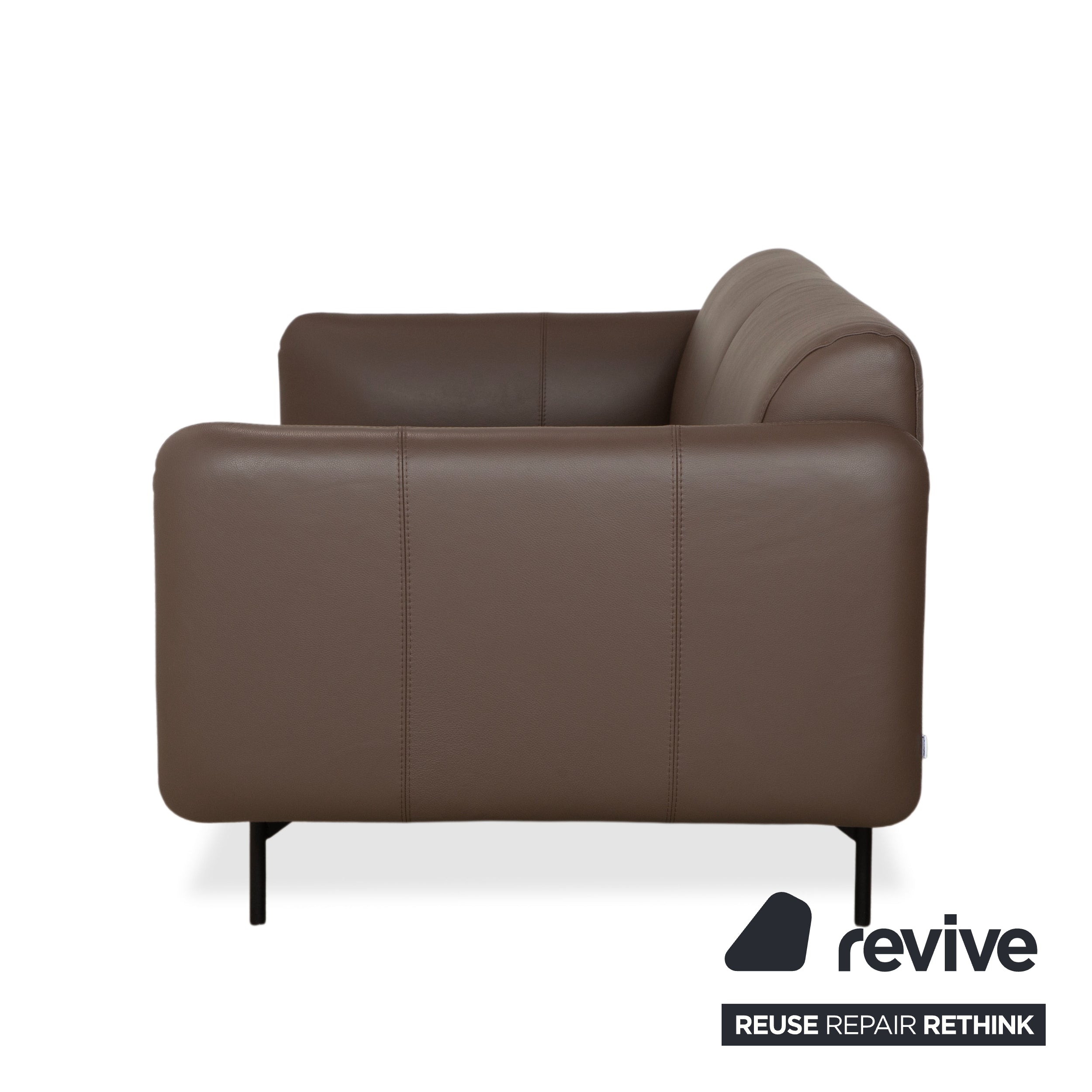 Canapé trois places en cuir marron taupe BoConcept Berne