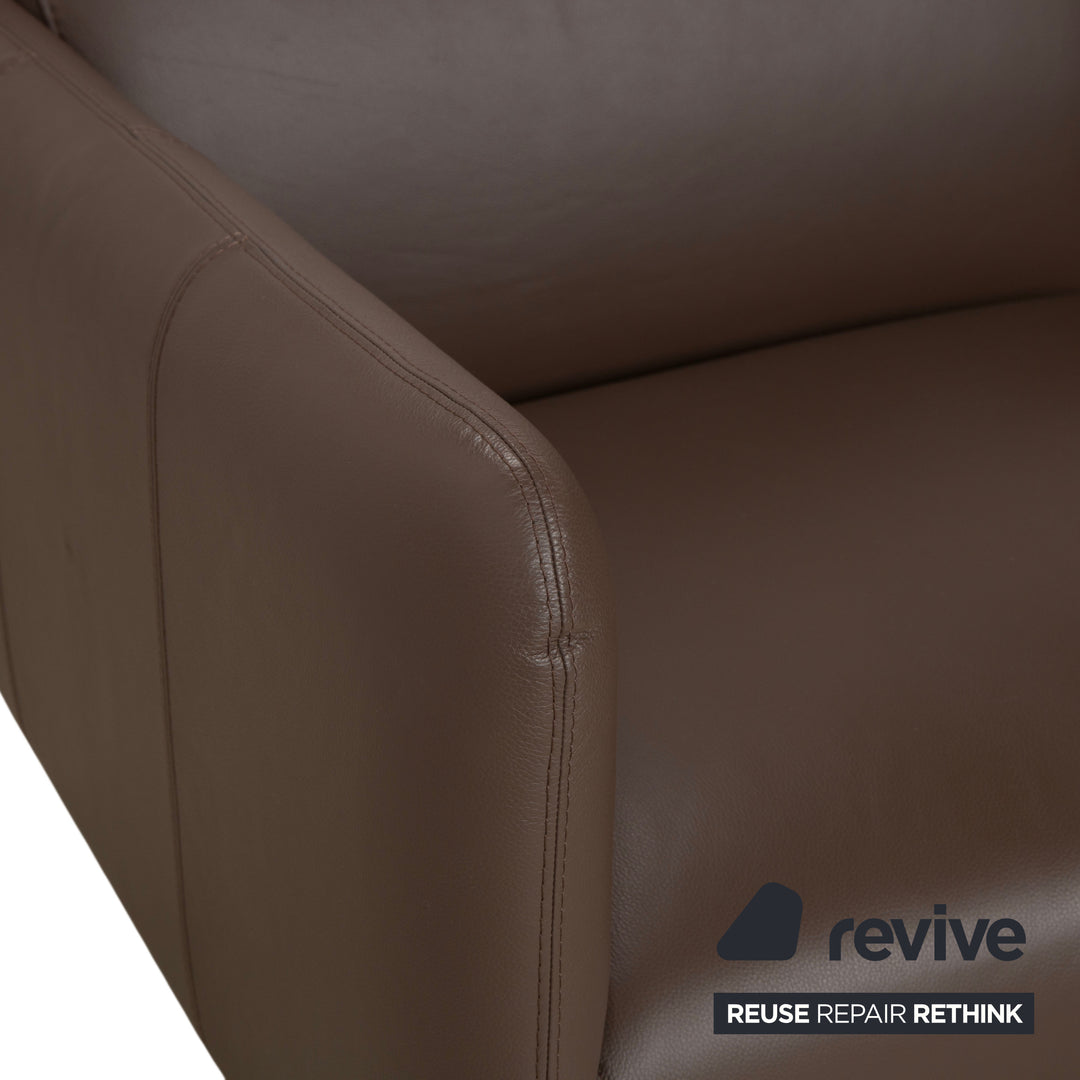 BoConcept Berne Leder Dreisitzer Braun Taupe Sofa Couch