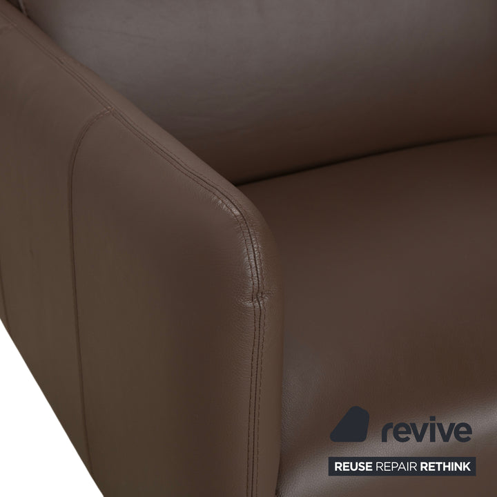 BoConcept Berne Leder Dreisitzer Braun Taupe Sofa Couch