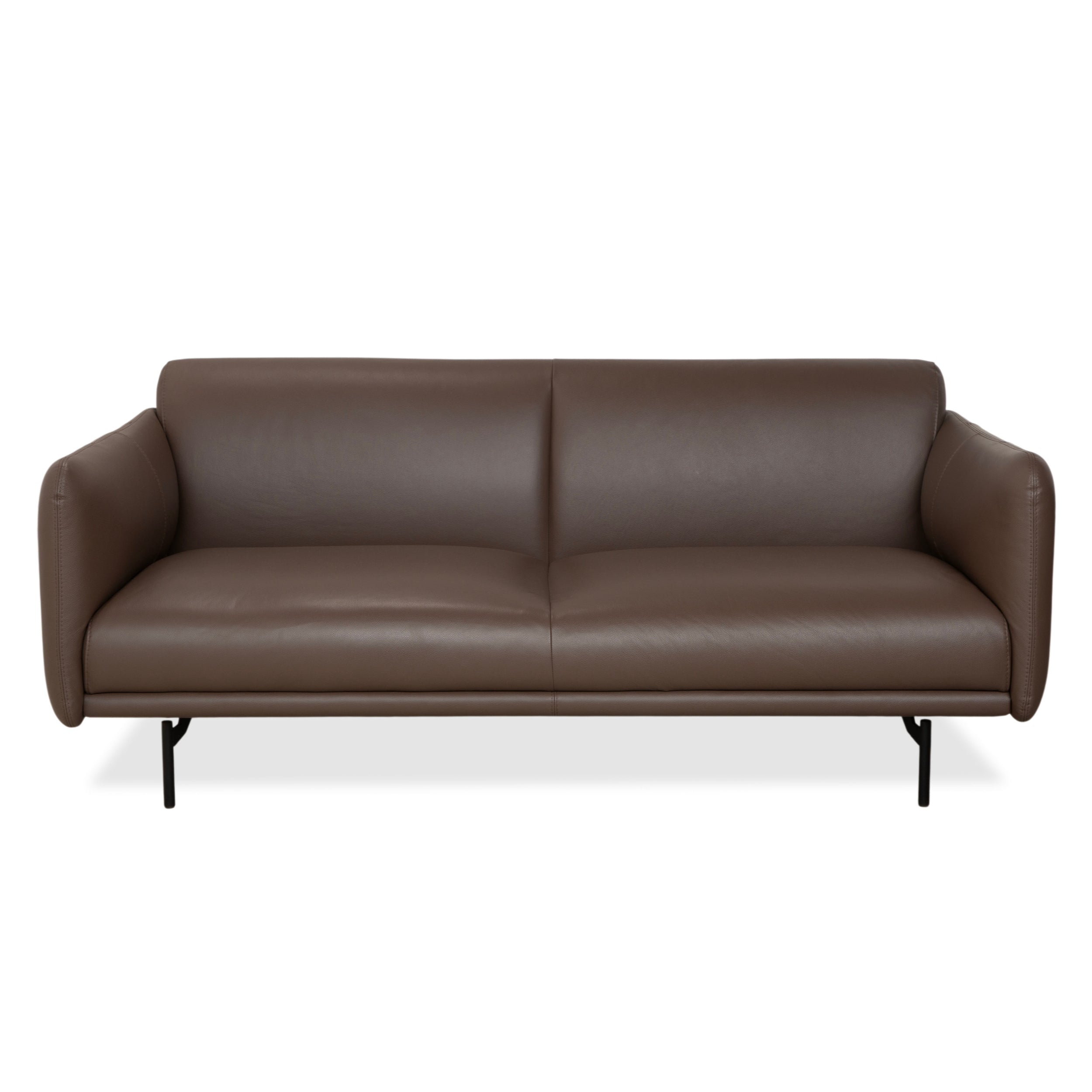 Canapé trois places en cuir marron taupe BoConcept Berne