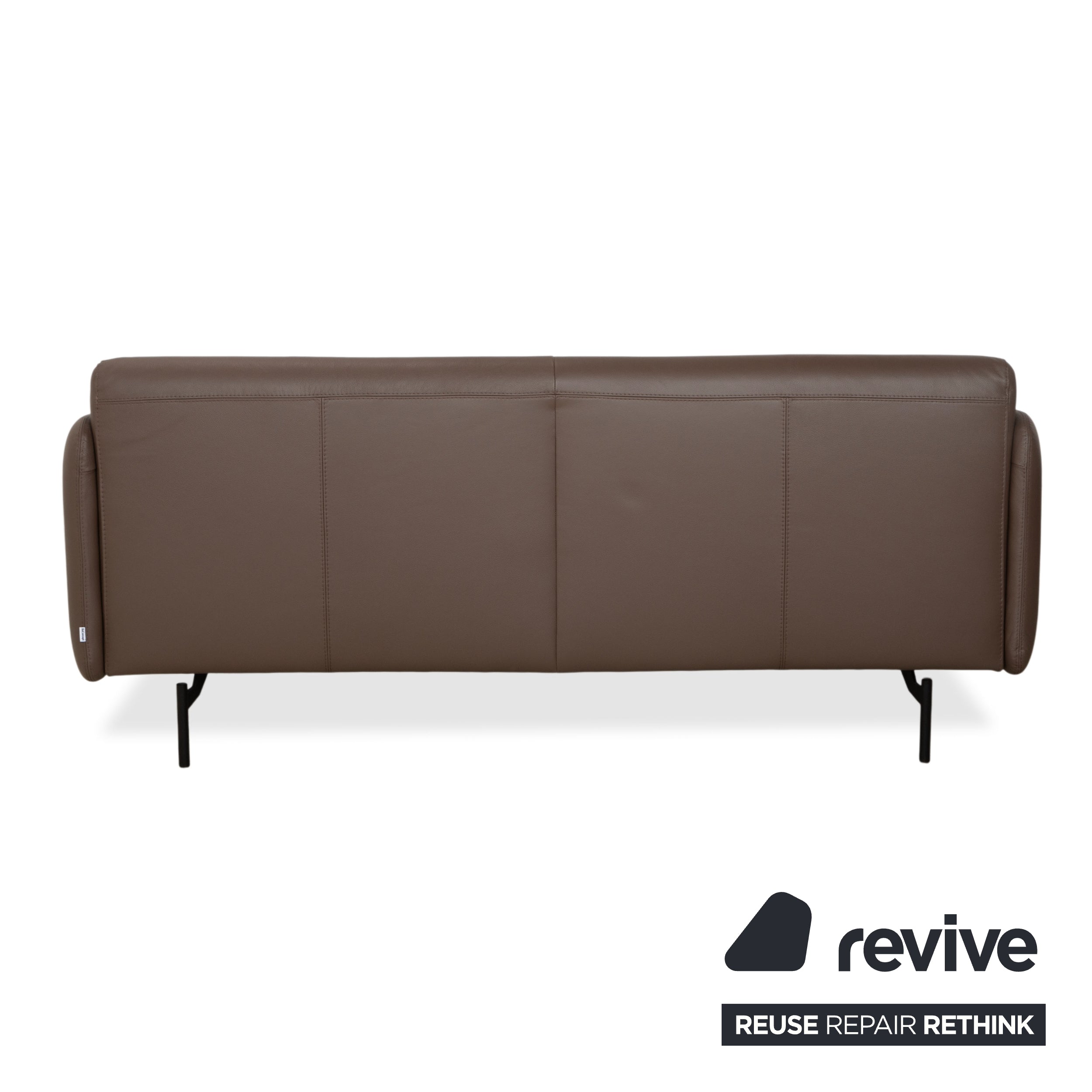 Canapé trois places en cuir marron taupe BoConcept Berne