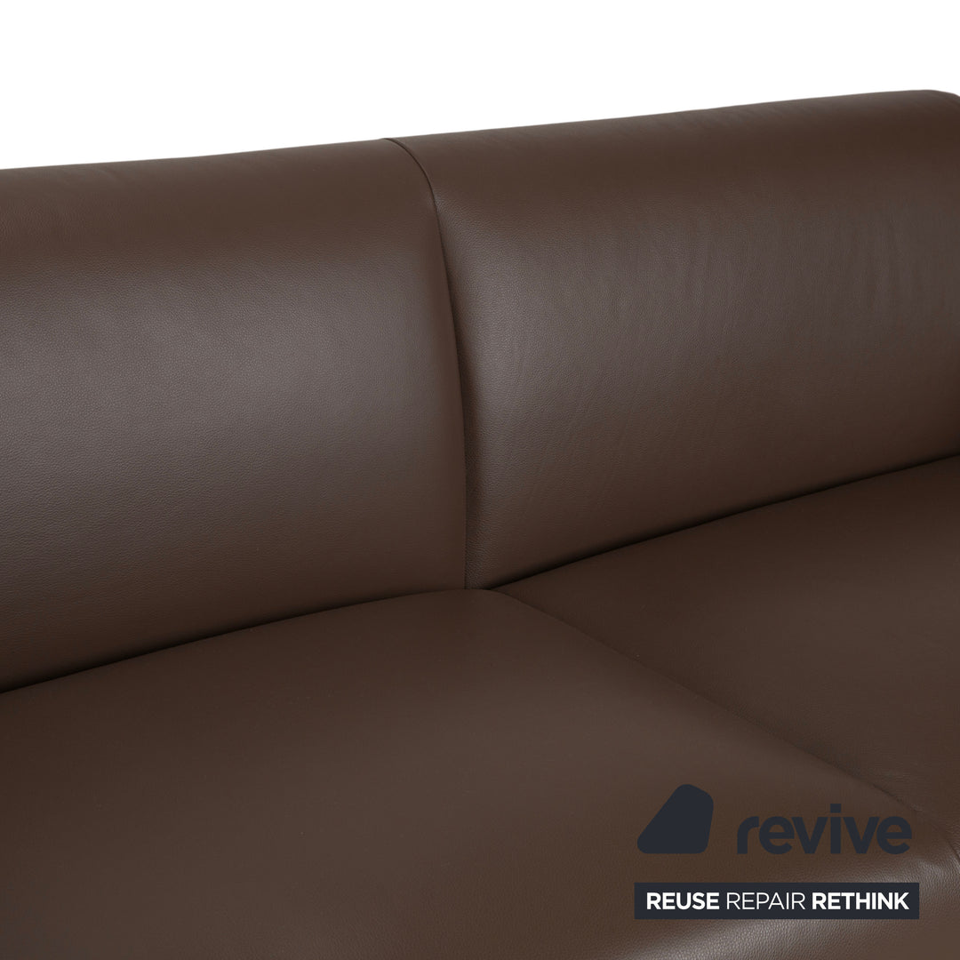BoConcept Berne Leder Dreisitzer Braun Taupe Sofa Couch