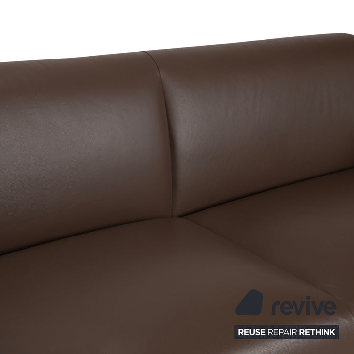 BoConcept Berne Leder Dreisitzer Braun Taupe Sofa Couch
