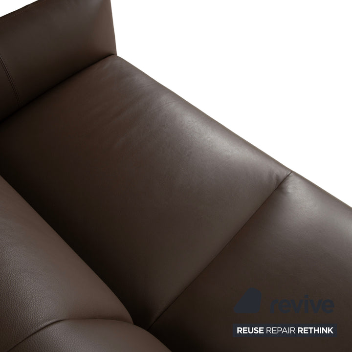 BoConcept Berne Leder Dreisitzer Braun Taupe Sofa Couch