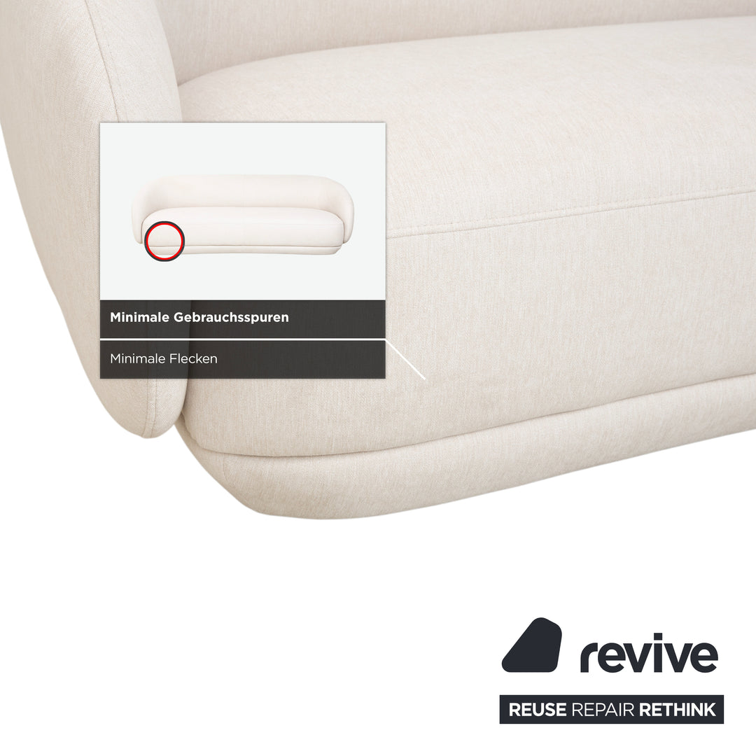 BoConcept Bolzano Stoff Dreisitzer Sessel Hocker Creme Weiß Sofa Couch